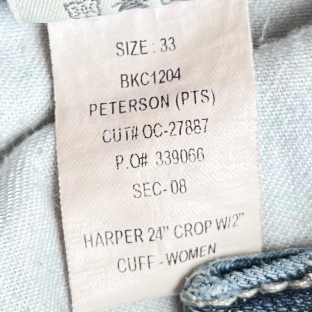 THE BUCKLE // BKE Women’s Harper 24” Crop Blue Denim Jeans Plus Size 33 - Image 11