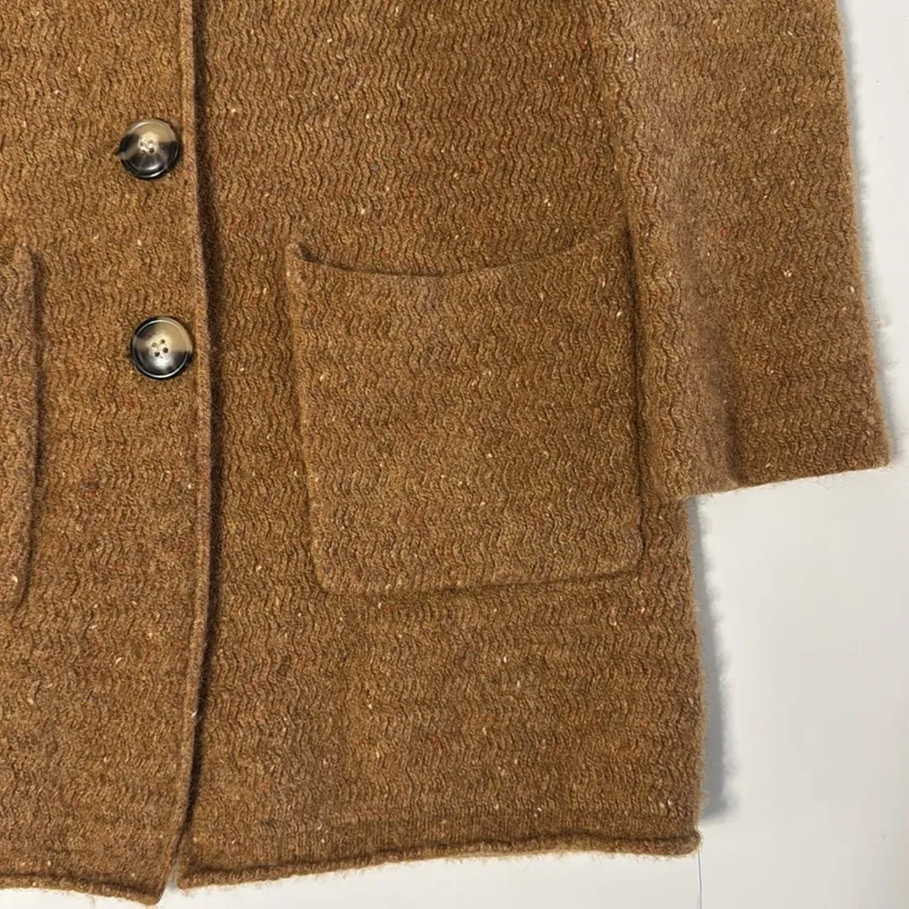 J. Crew Mercantile Donegal Wool Blend Brown Sweater Coat Size XXS - Image 14