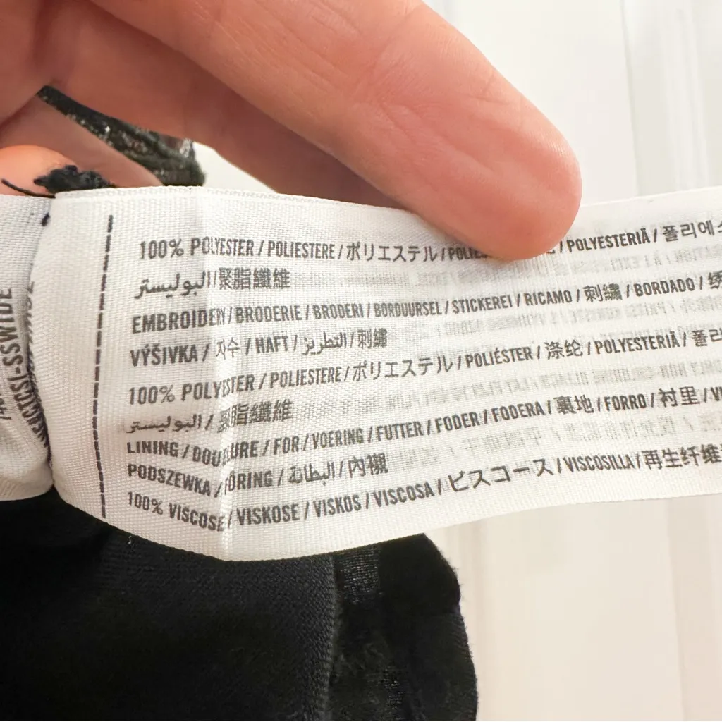 Abercrombie & Fitch Floral Mesh Halter Neck Blouse Top Black sz Medium - Image 7