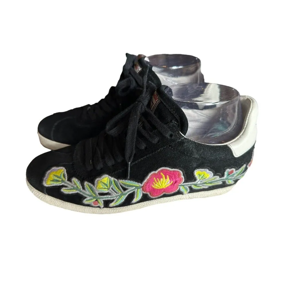 Ash Gull Black Floral Embroidered Sneakers Size 7.5 US 38 EU Women’s GUC #S84 - Image 7