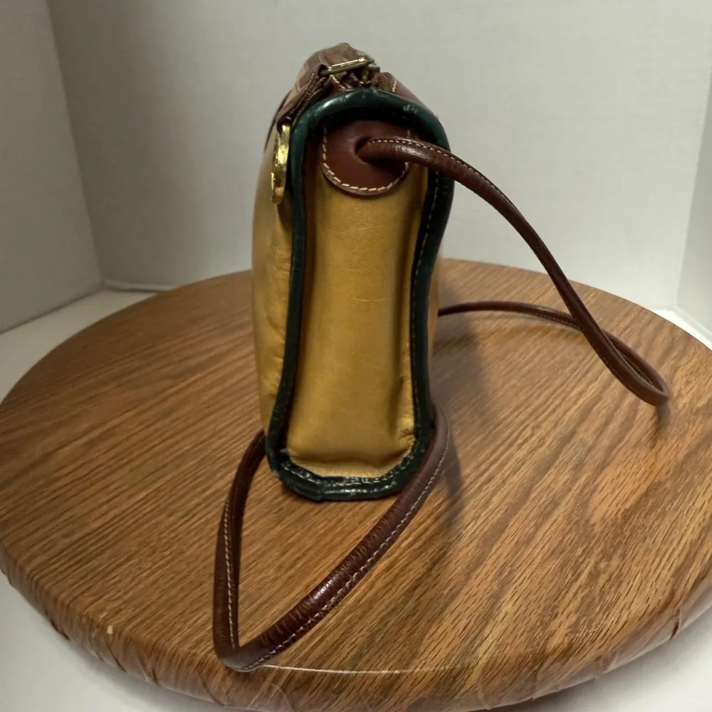 Brahmin Vintage Baguette Soft Leather Tricolor Crossbody Purse Handbag - Image 5