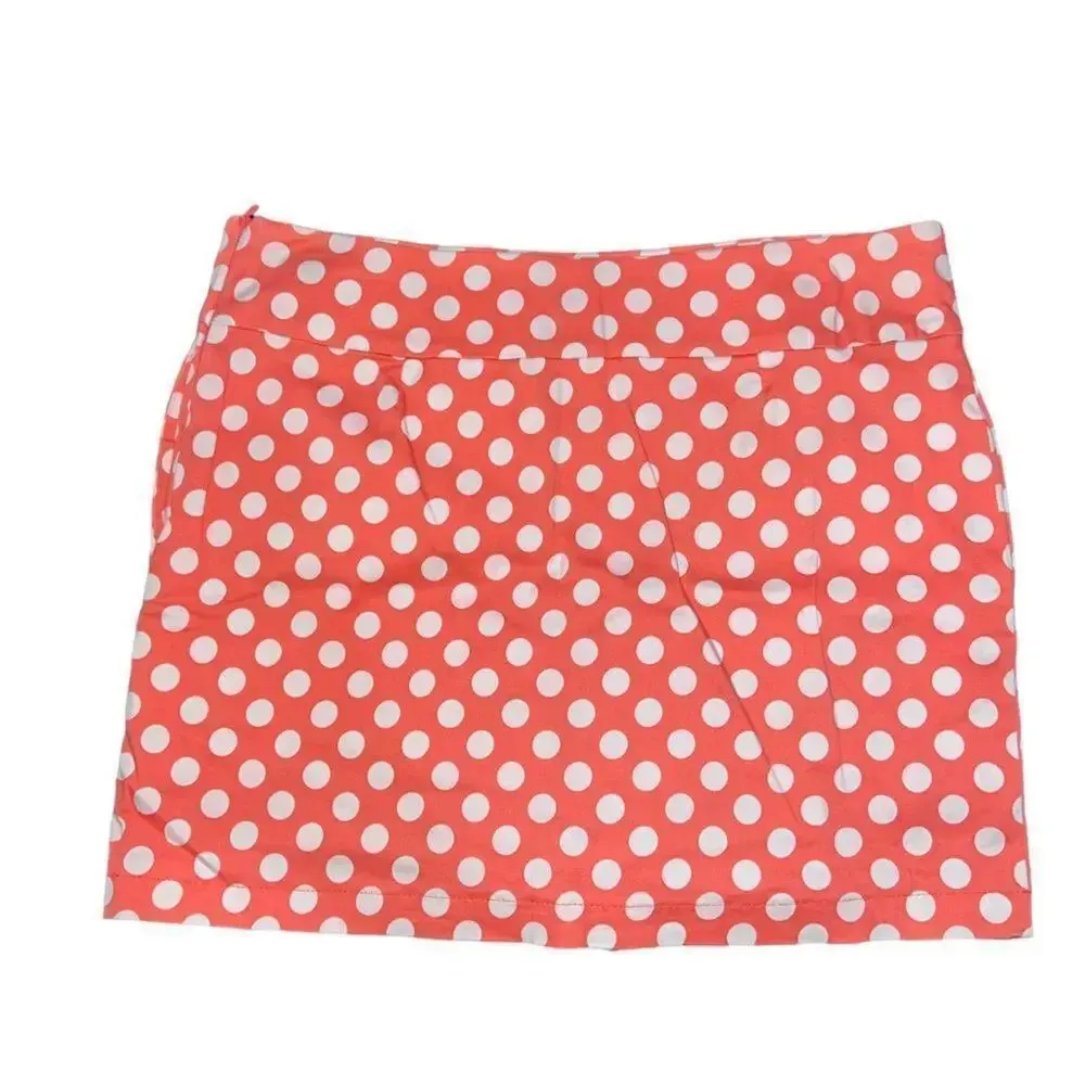Larry Levine Coral‎ Polka Dot Golf Skort Size 12 - Image 4