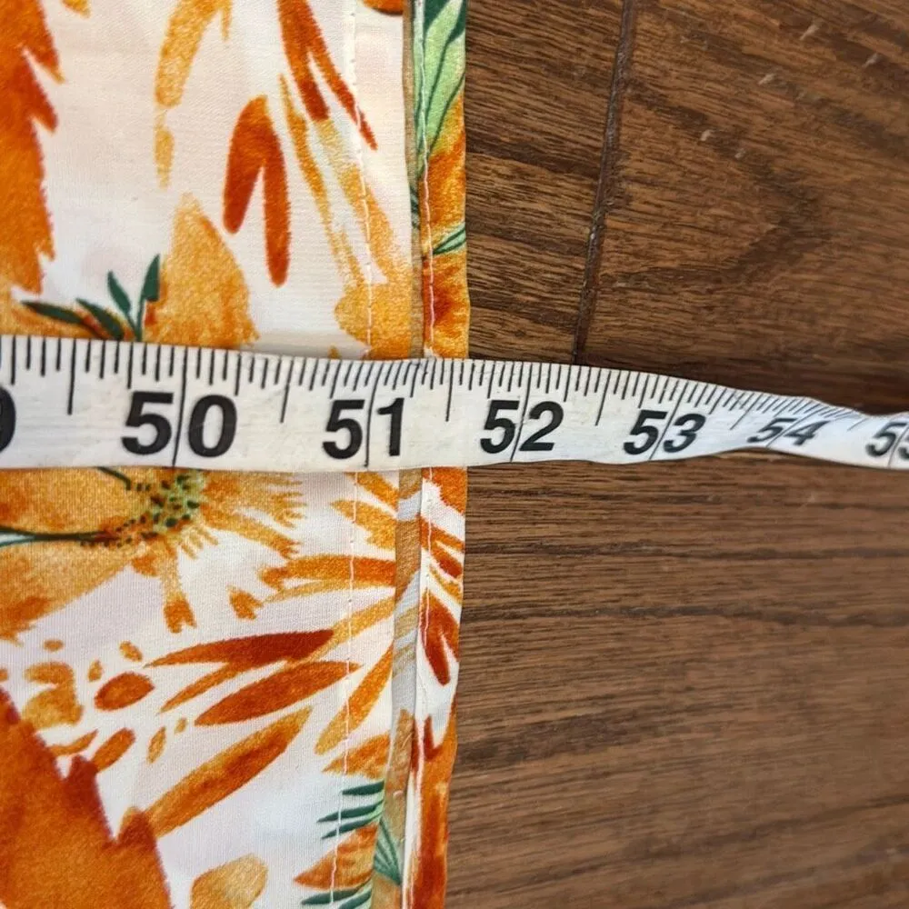 Kilig Amazon yellow floral smocked midi dress small - Image 8