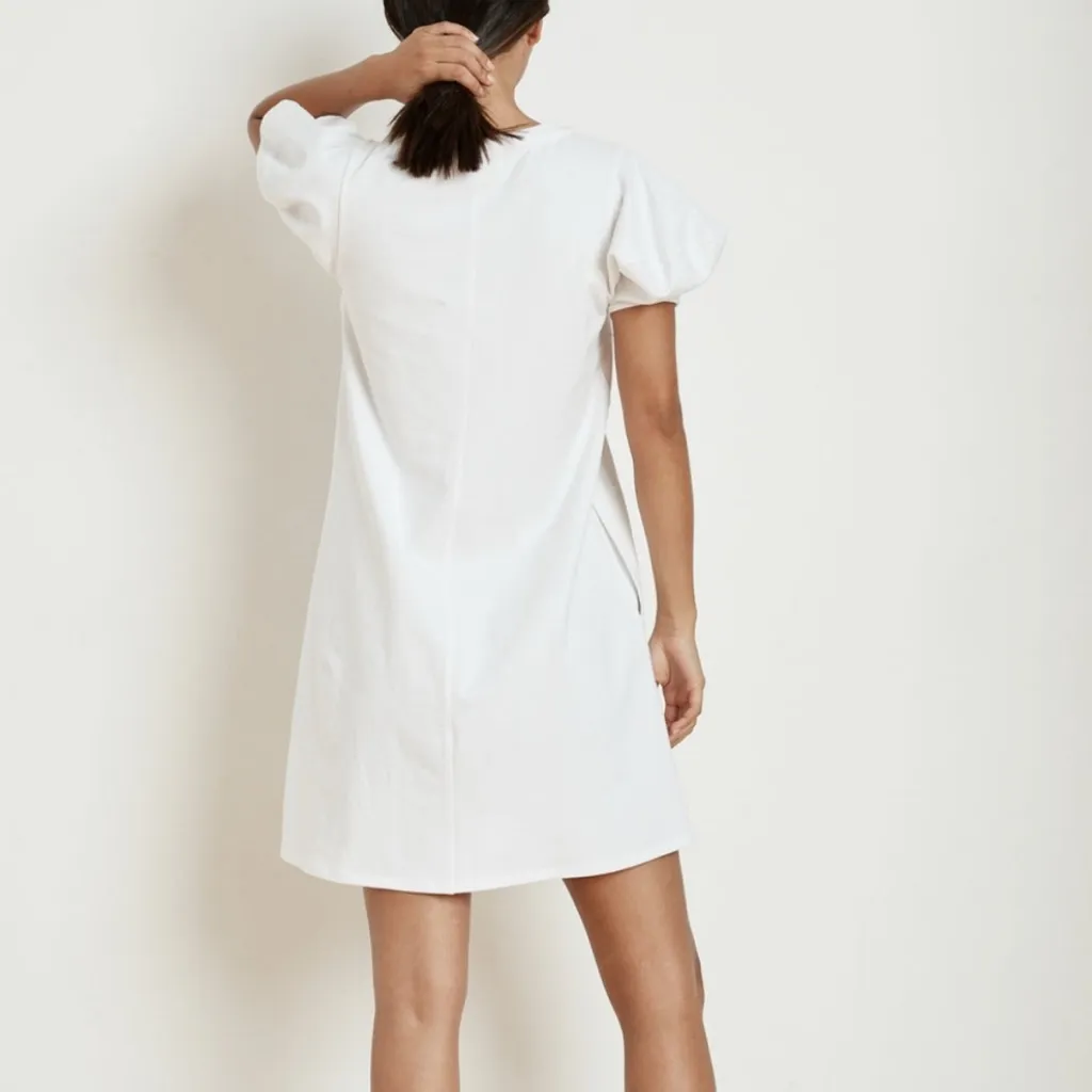 Velvet Mollie cotton puffed sleeve white dress - Image 3