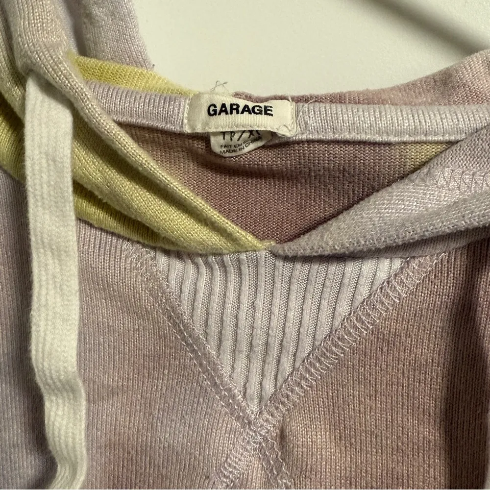 Garage tie dye pink yellow crop hooded sweatshirt size xs - Image 2