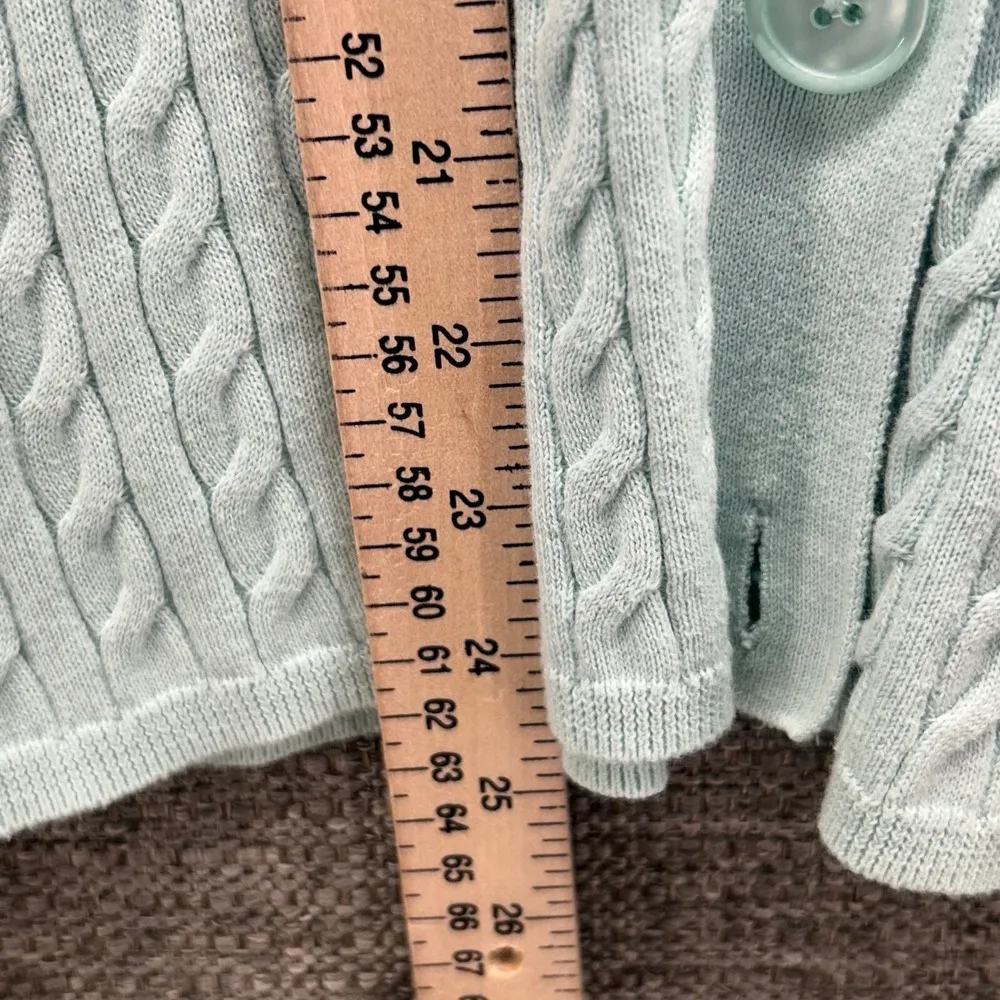 Talbots Women Cable Knit Cardigan Sweater Size Medium Fisherman Preppy Soft Girl - Image 7