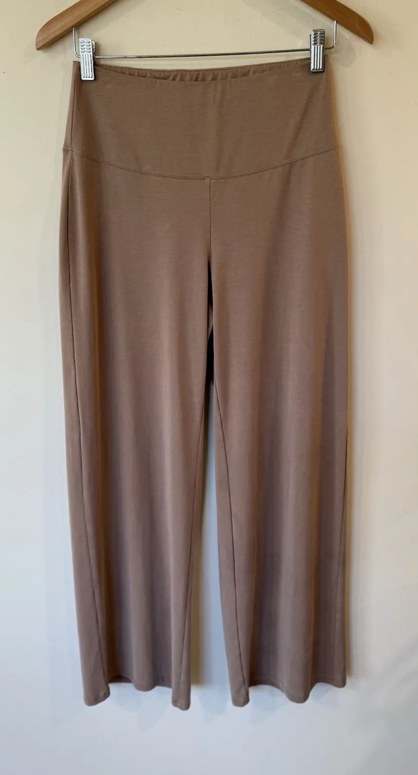 Magaschoni Beige Pull On Wide Leg Pants Womens Size Small Stretch Bohemian - Image 1