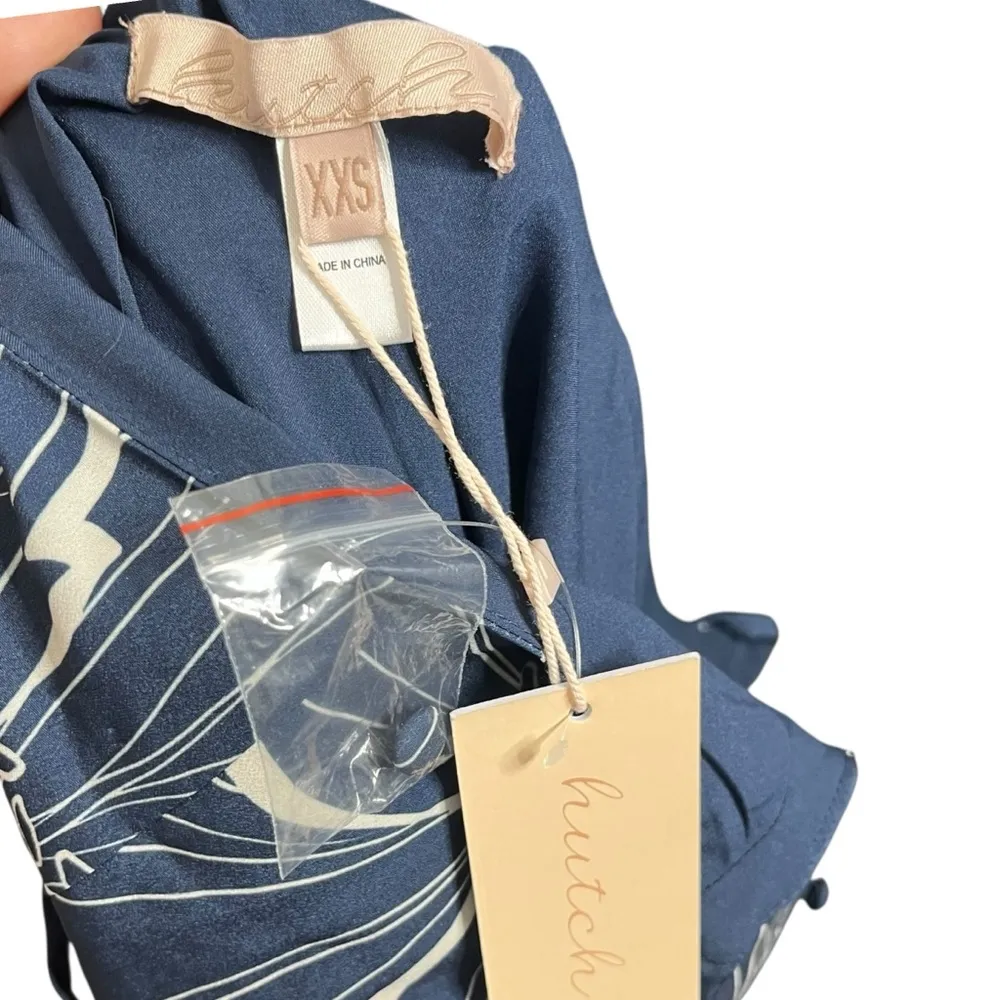 Hutch NWT Valente Navy Floral Maxi Dress Women’s Size XXS Sleeveless Slit - Image 10