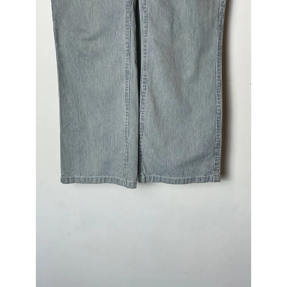 Ulla Johnson Blue And White Patria Striped Lace Up Cropped Jeans Size 0 - Image 7