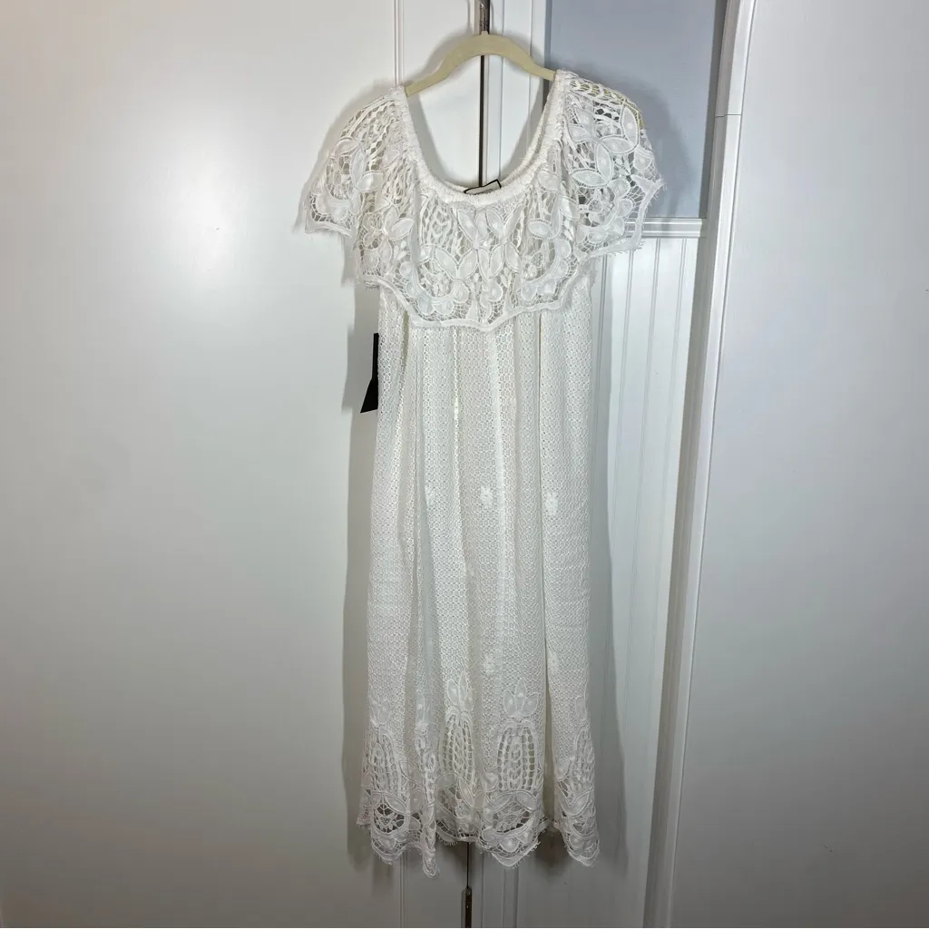 NWT Tuckernuck White Lace Avalon Maxi Crochet Dress size‎ xs honeymoon wedding - Image 9