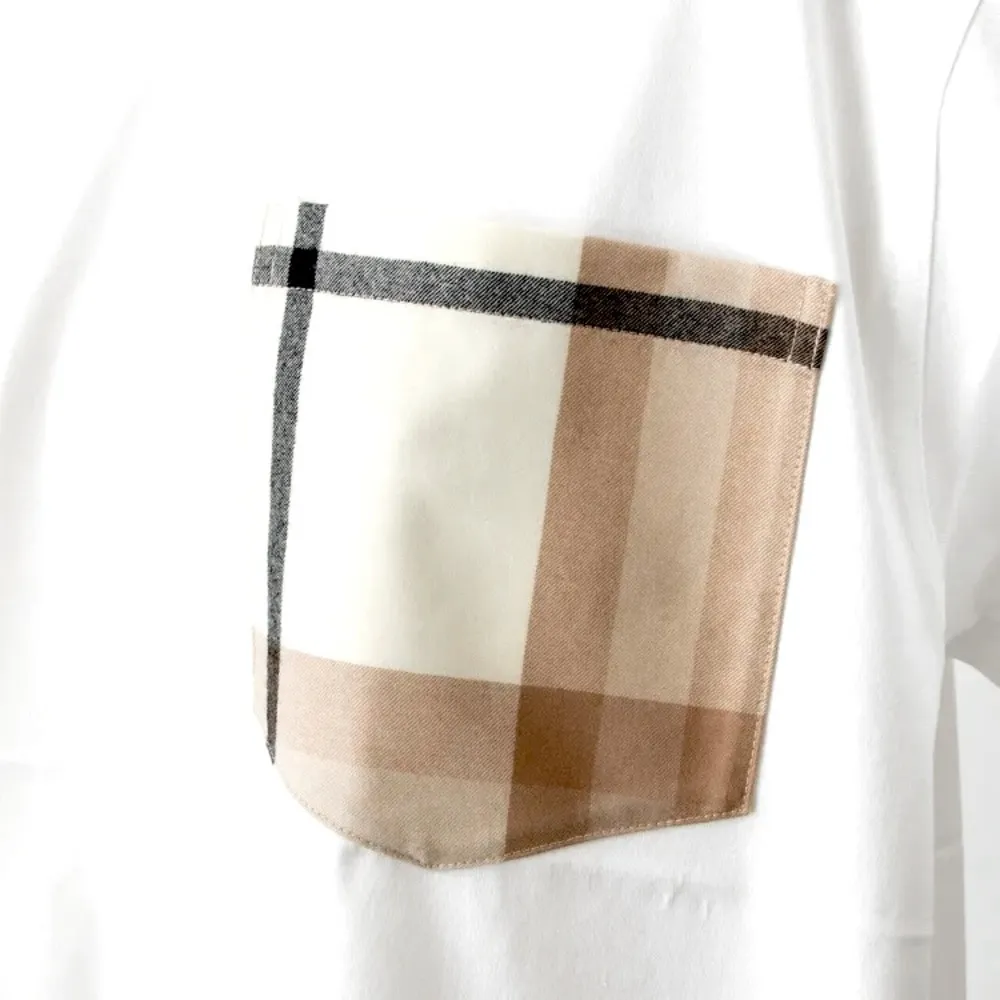 NWT BURBERRY Oversized Checked Twill Trimmed Organic Cotton T-Shirt Size XS - Image 8