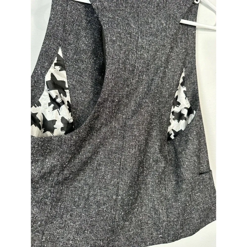 Cabi Medium Womens Vest Dark Gray Lined Sleeveless Tweed One Hook - Image 10