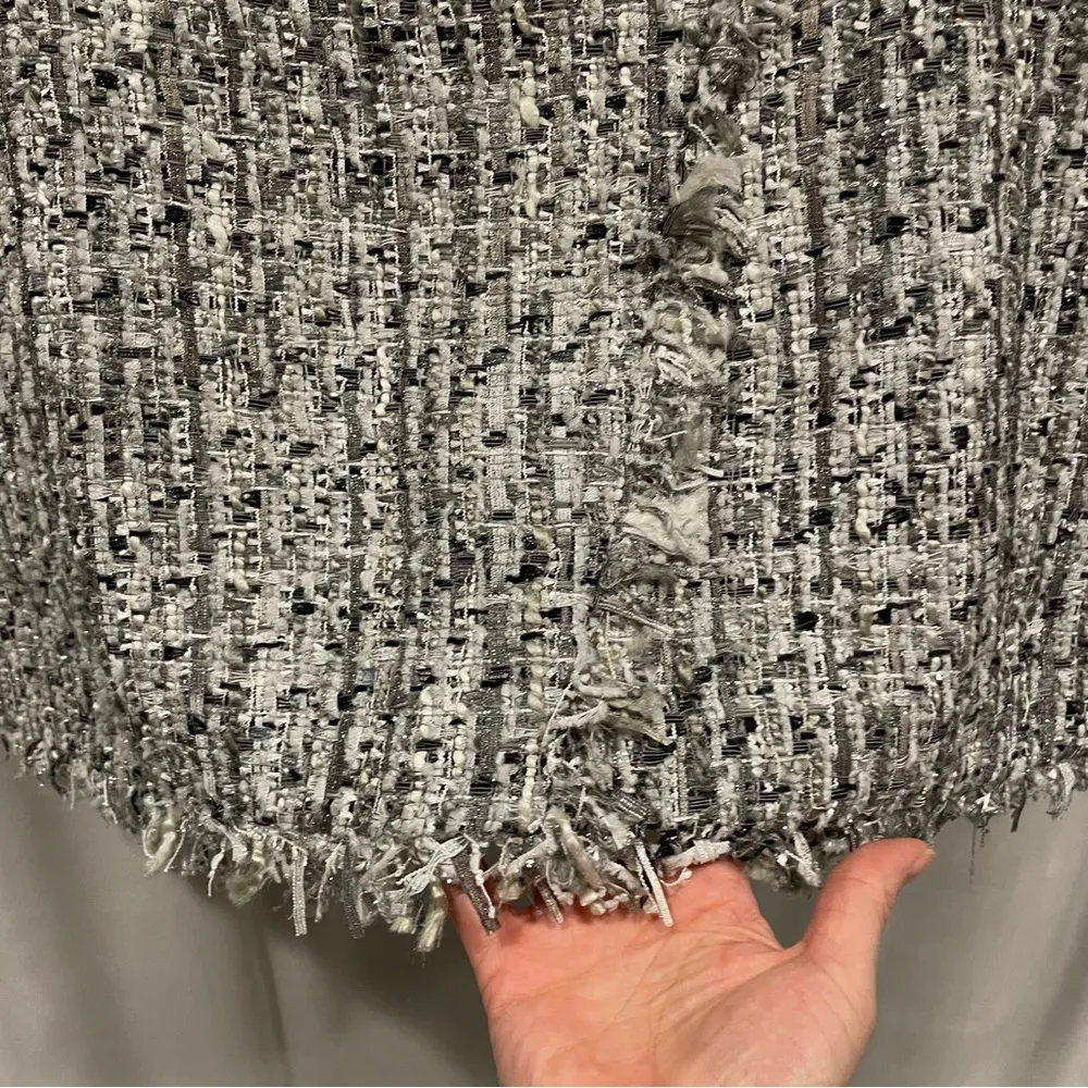 Y2k style cute Aqua chunky tweed metallic thread NWT micro mini skirt - Image 3