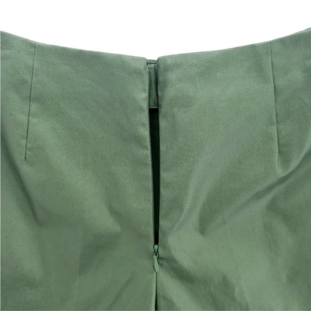 Kate Spade Saturday Green Coated High Waist Zipper Shorts 6 EUC - Image 3