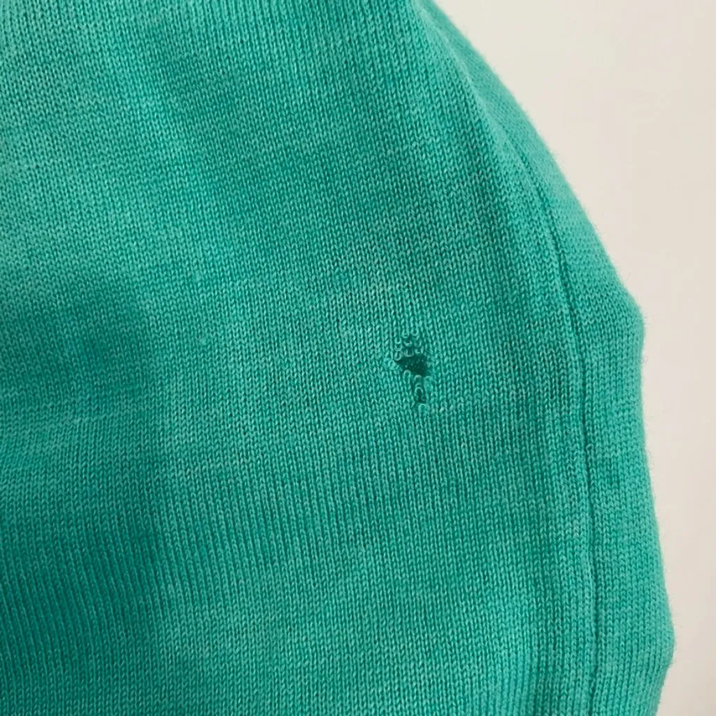 J. CREW Merino Wool Tippi Sweater Green ish 3/4 Sleeve Preppy Crew Neck Pullover - Image 9