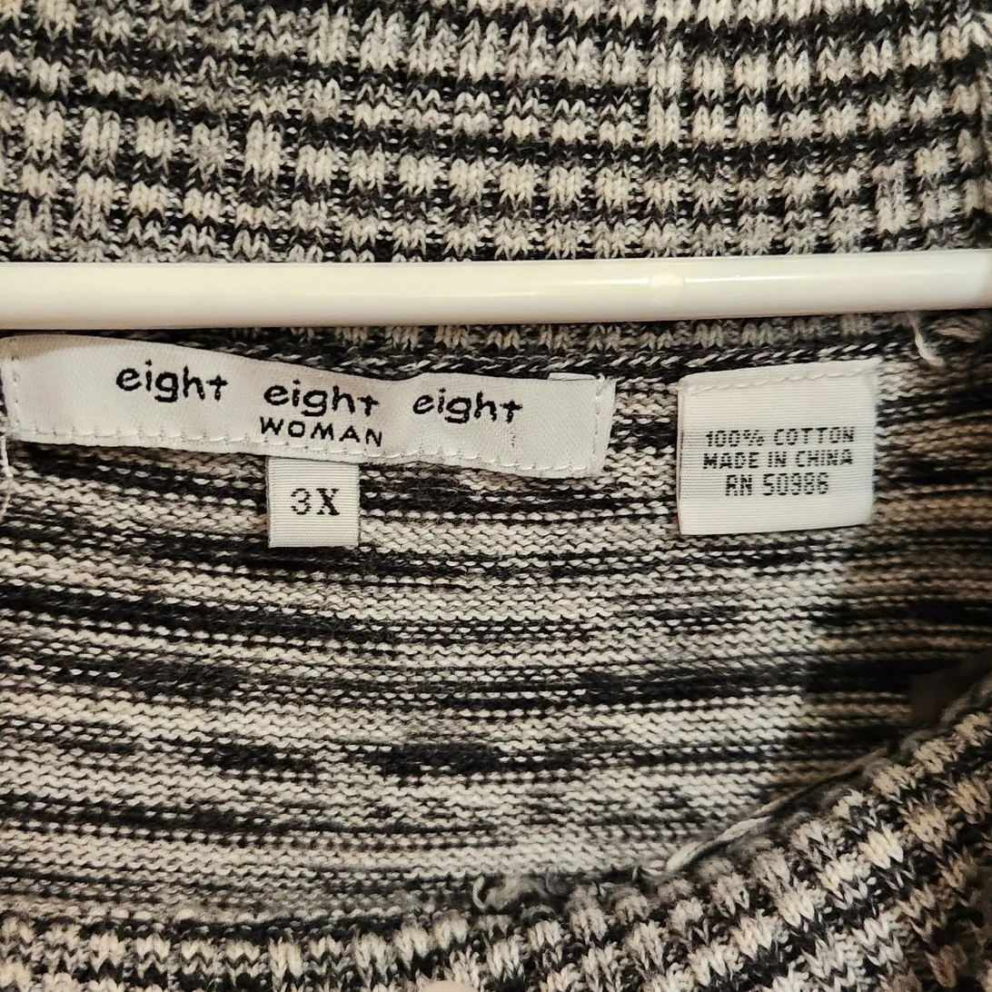 Eight Eight Eight Gray Striped Knitted Long Sleeve Cowl Neck Sweater Dress 3X - Image 6