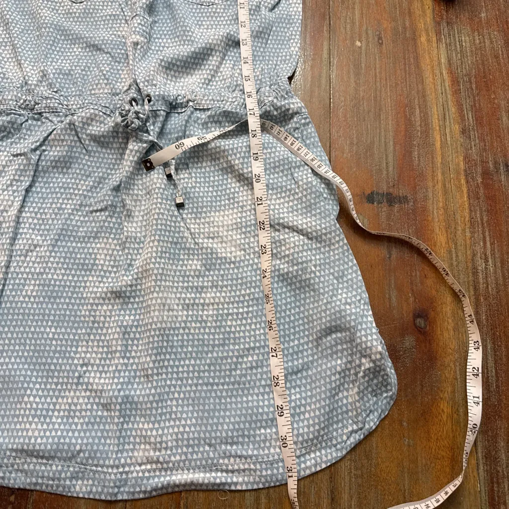 Women's Lou & Grey Long Sleeve Dress XS Light Blue White Geometric - Image 9