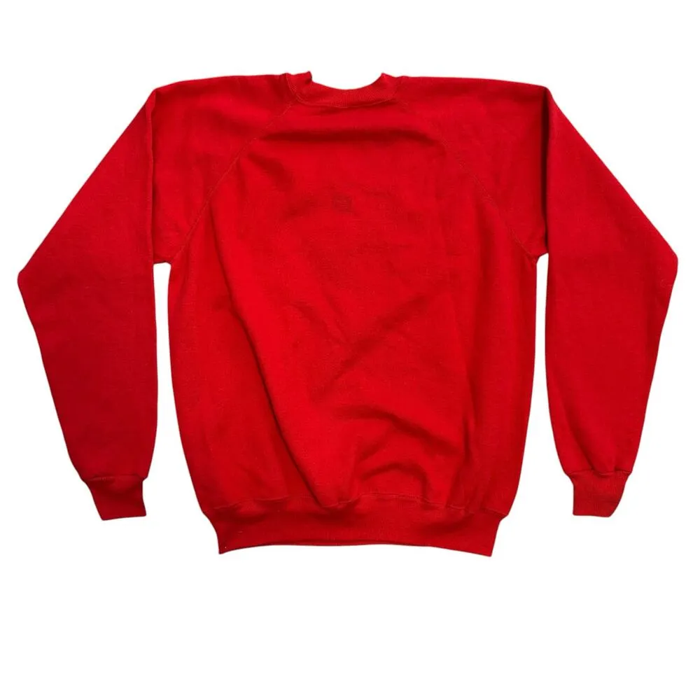 Vintage 90s Red Christmas Happy Holidays Crew Neck Pullover Sweatshirt XL - Image 2