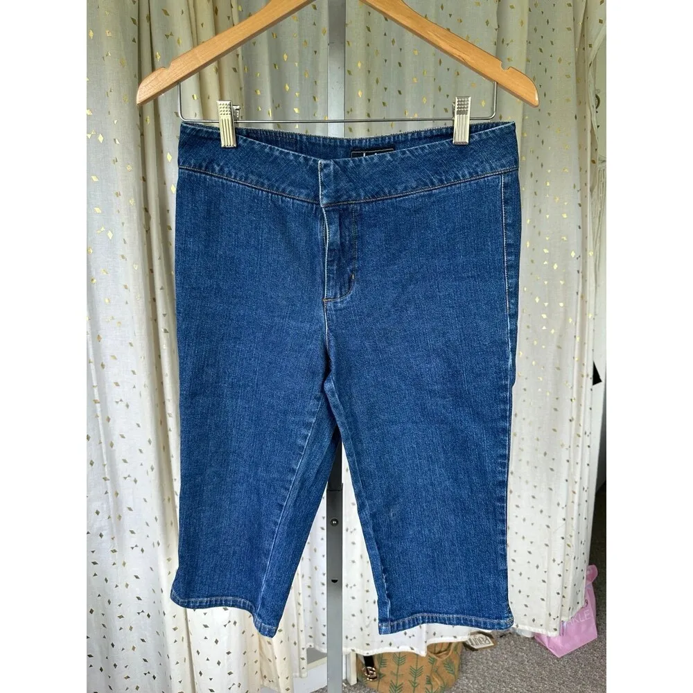 LEI Life Energy Intelligence Y2K 90's Vintage Juniors Seamless Capri Denim Jeans - Image 2