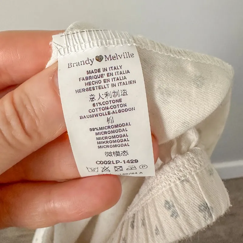 Brandy Melville White Floral Comfy Lounge Pants - Image 9