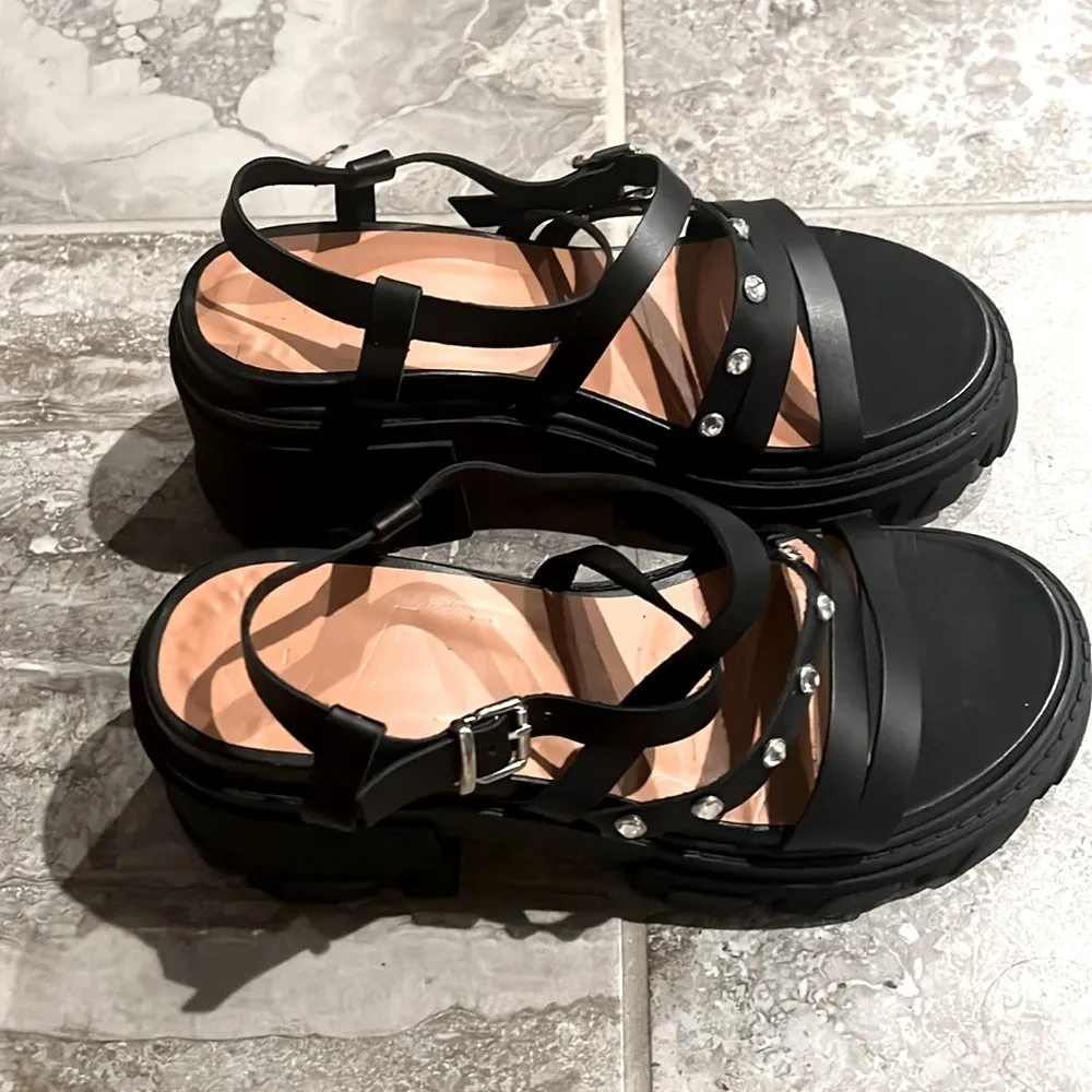 GANNI Women's Cleated Strappy Block Heel Sandals, Size 41 New in Box + Dust Bag - Image 6