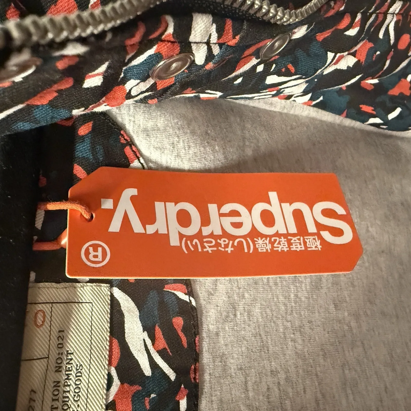 New Superdry Adventurer Parka Coat Women's‎ Size Large Blue Black White Orange - Image 8