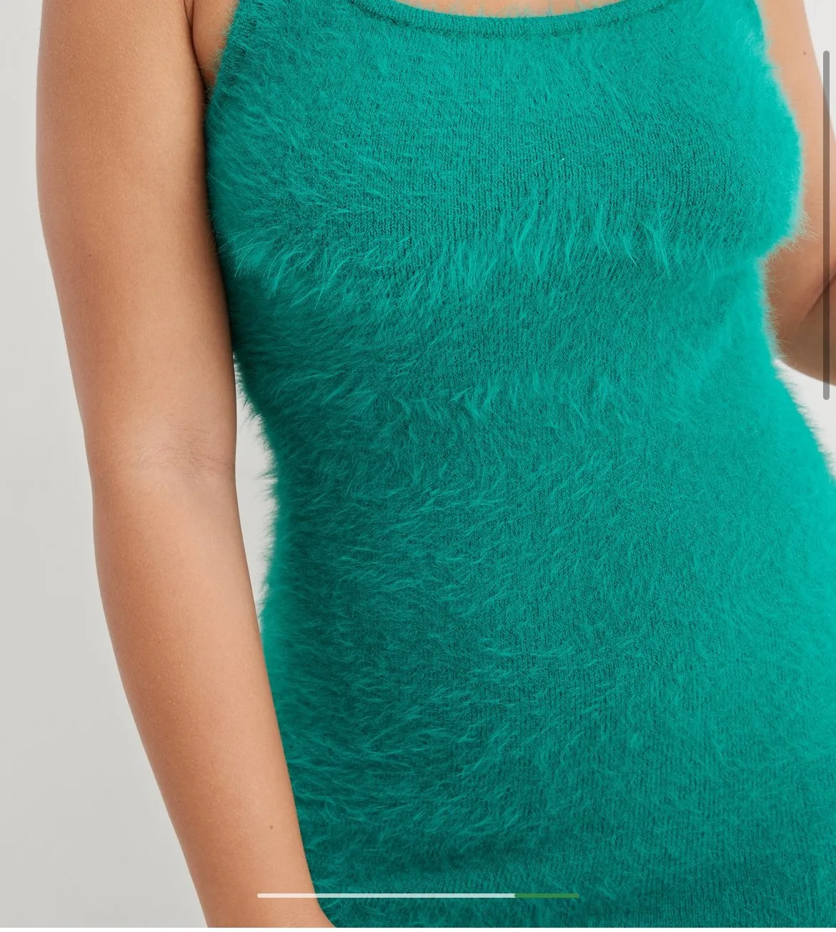 Green Fuzzy Sweater Dress - Image 3
