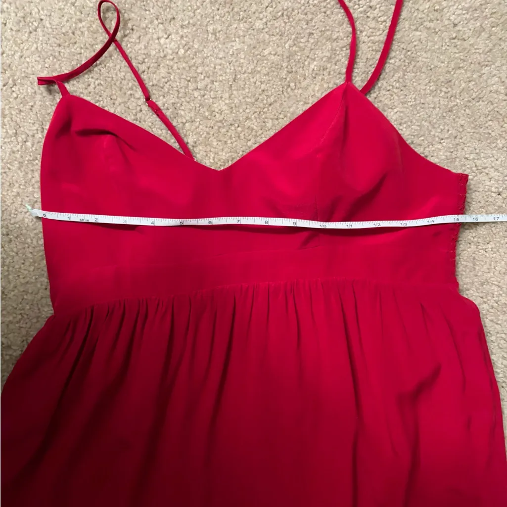 Amanda Uprichard Maxi Dress silk Red Spaghetti Strap Formal Evening Gown large - Image 11