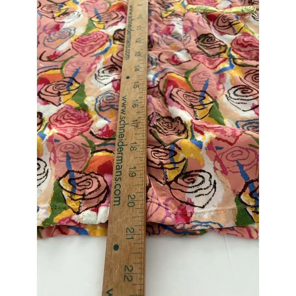 Anthropologie Spogart XS Pink Garden Party PJ Top Rose Floral Artsy Oversize * - Image 6