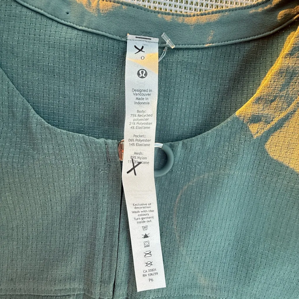 NWOT LULULEMON  VENTLIGHT ZIPPER JUMPSUIT WOMENS SIZE 0 - Image 7