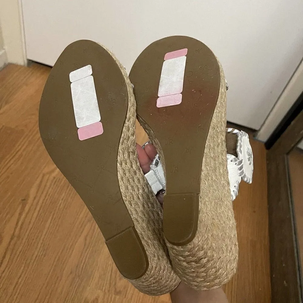 NEW! Jack Rogers Caroline Espadrille Wedge White Sandals Size 11 - Image 4