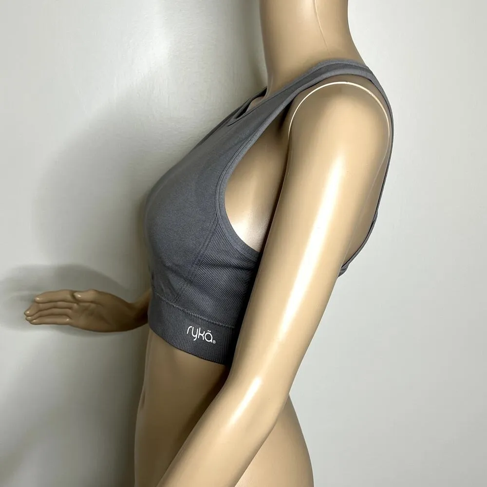 Ryka Gray Criss Cross Back Padded Sports Bra - Image 2