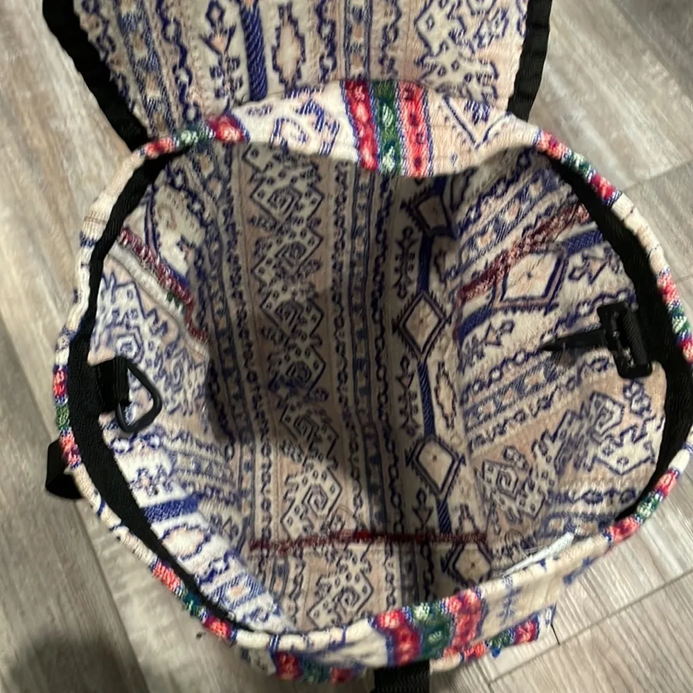 Woven tribal print backpack Blue - Image 5