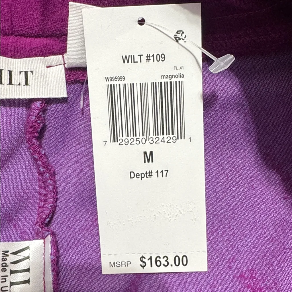 WILT Velour Wide Leg Pull On Pant M Magnolia $163 Retail NWT Purple Size M - Image 6