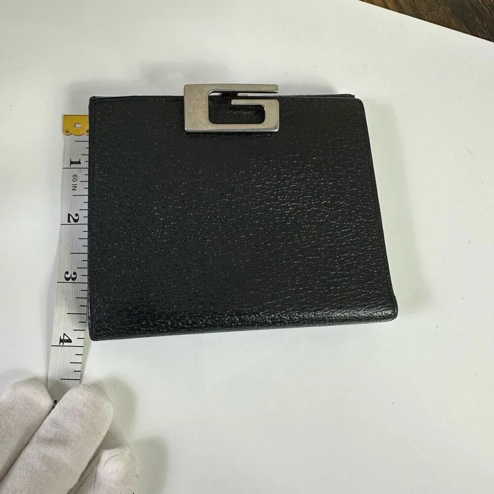 Gucci G Logo‎ Clip Black Leather Wallet - Image 10