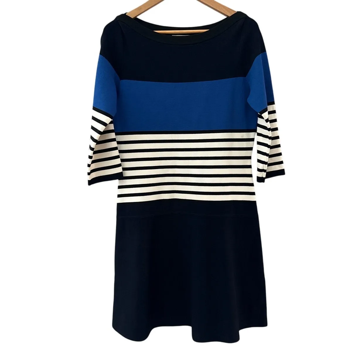 Kate Spade New York Colorblock‎ Striped Scuba Boatneck Mini Dress Size Medium - Image 3