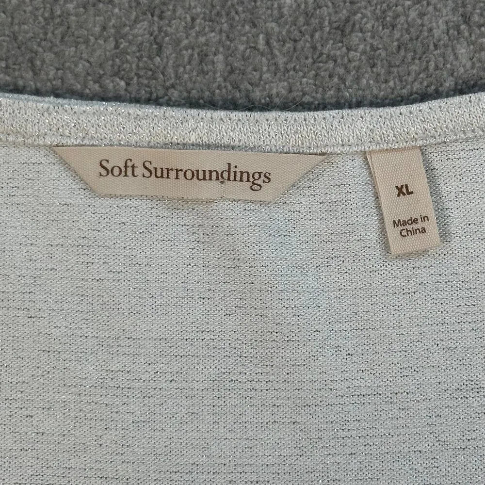 Soft Surroundings Silver Metallic Tank Top Women's X-Large Scoop Neck - Image 2