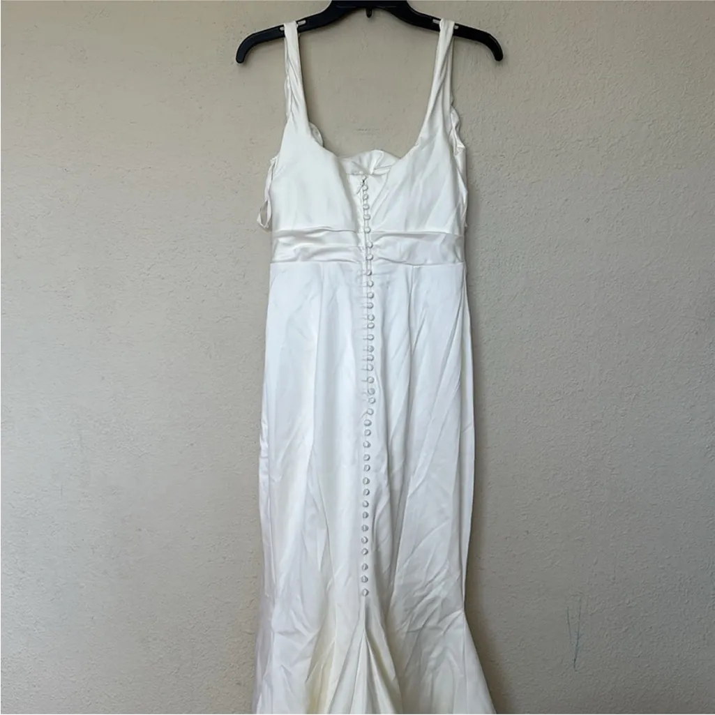 HOUSE OF CB 'Emilie' Off‎ White Satin Mermaid Bridal Gown NWOT size XL - Image 11