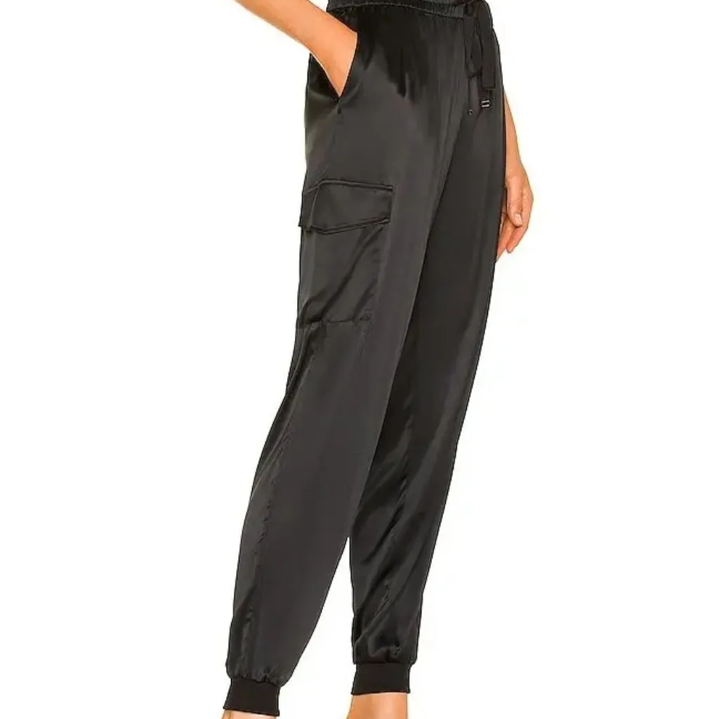 CAMI NYC Elsie Satin Pants in Black Large Womens Joggers - Image 3