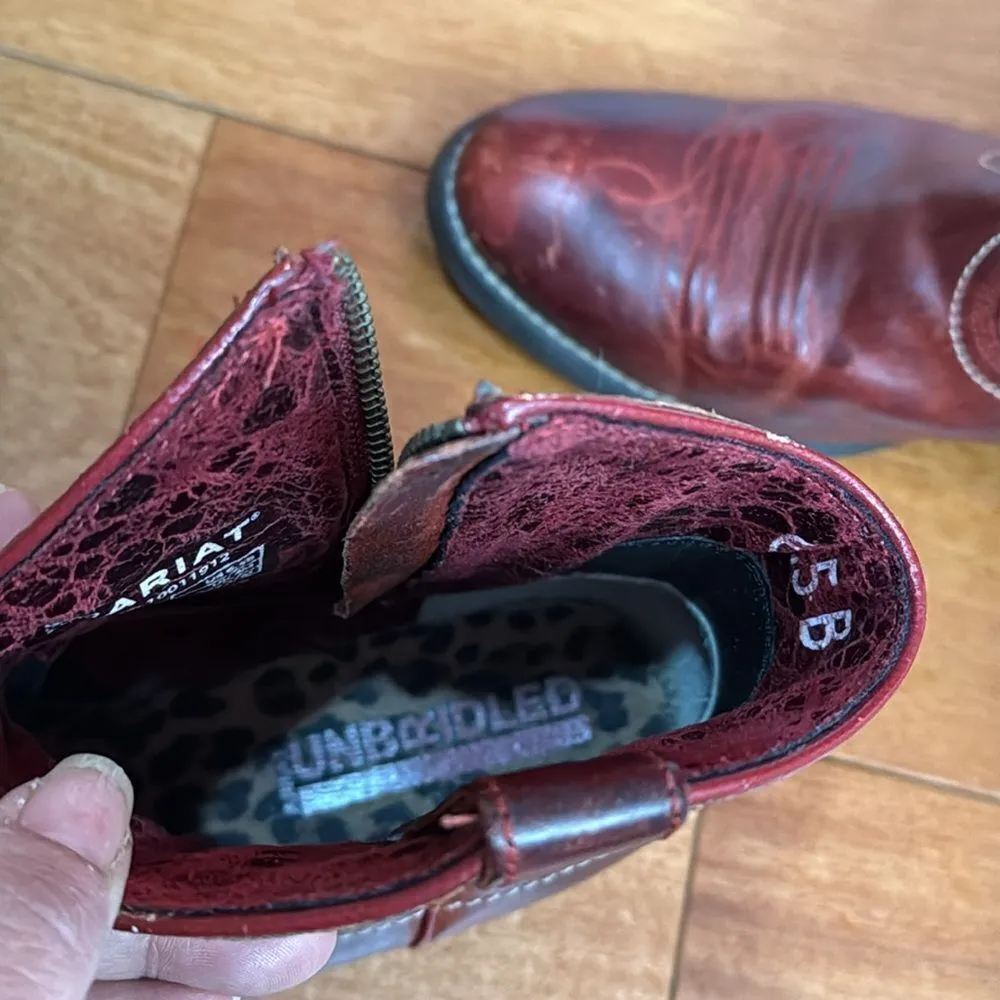 Ariat Billie Unbridled Red Leather Western Cowgirl Boots size 6.5 - Image 9