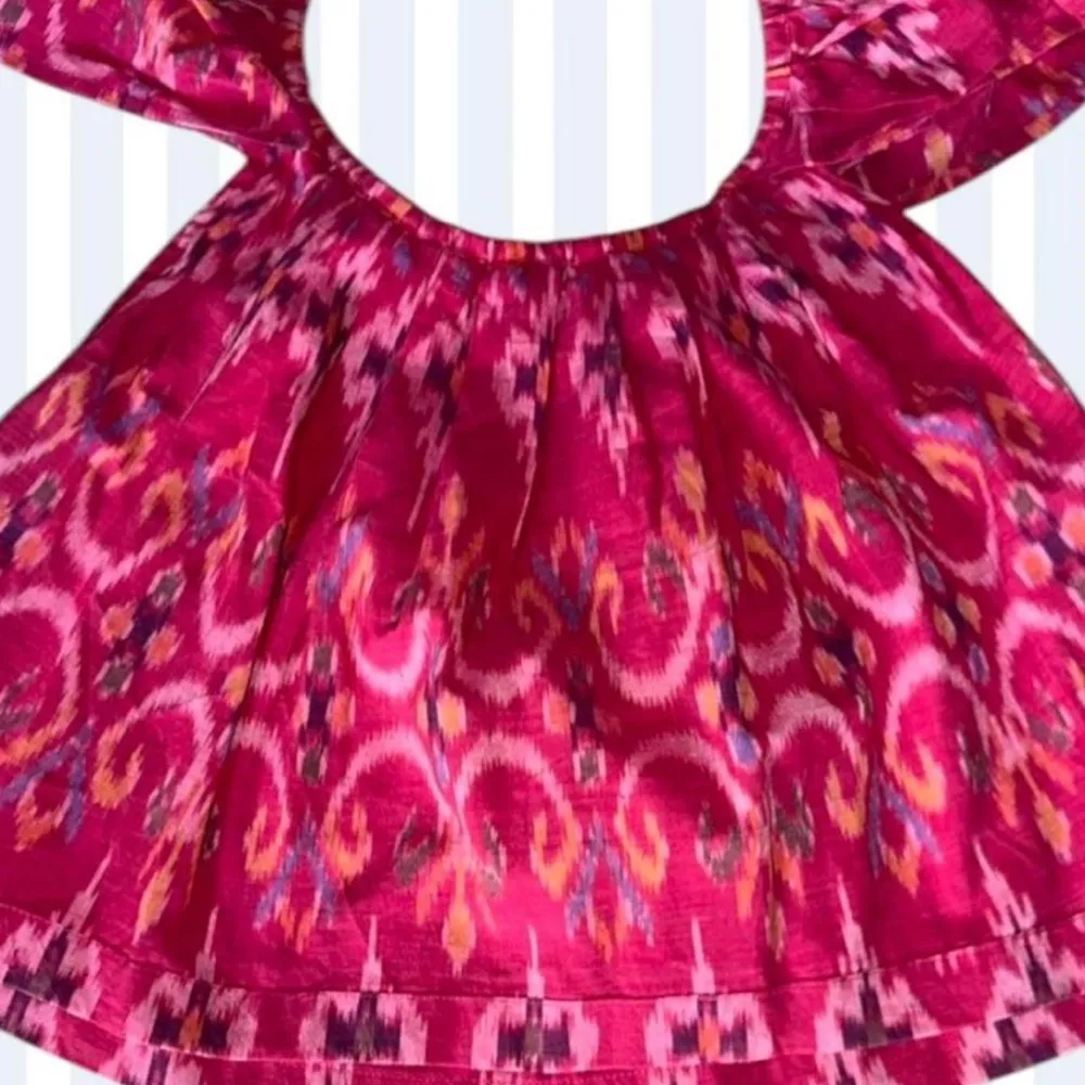 Indah Pink Puff Sleeve Crop Blouse - Image 3