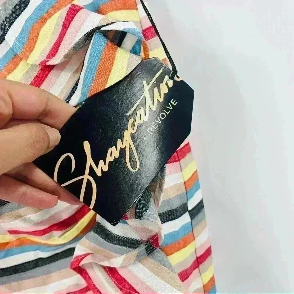 Shaycation x Revolve Elsie Rainbow Mini Skirt Women's Large Ruffles Festival NEW - Image 14