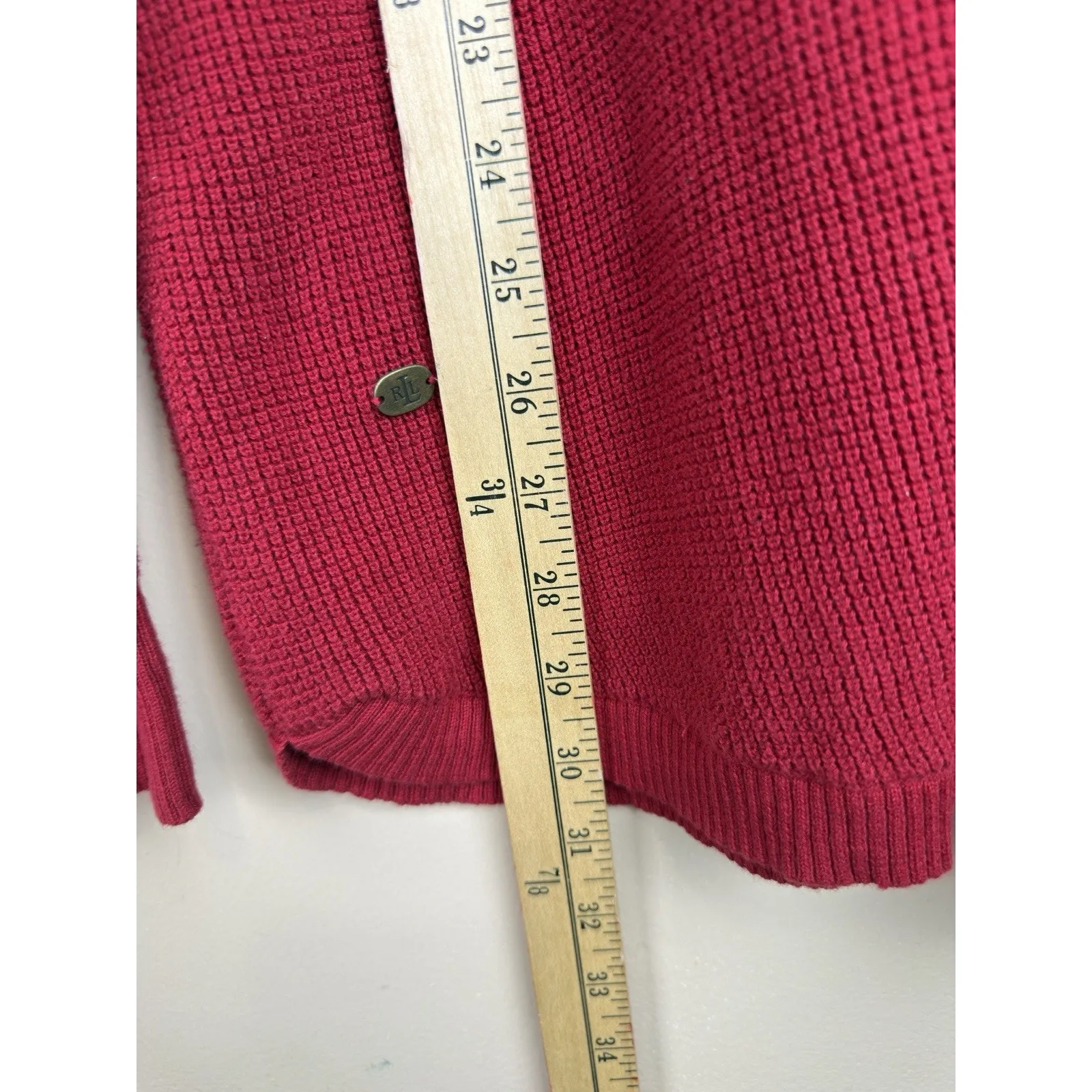 Lauren Ralph Lauren Women’s 2X Red Cowl Neck Cotton Knit Pullover Sweater - Image 9