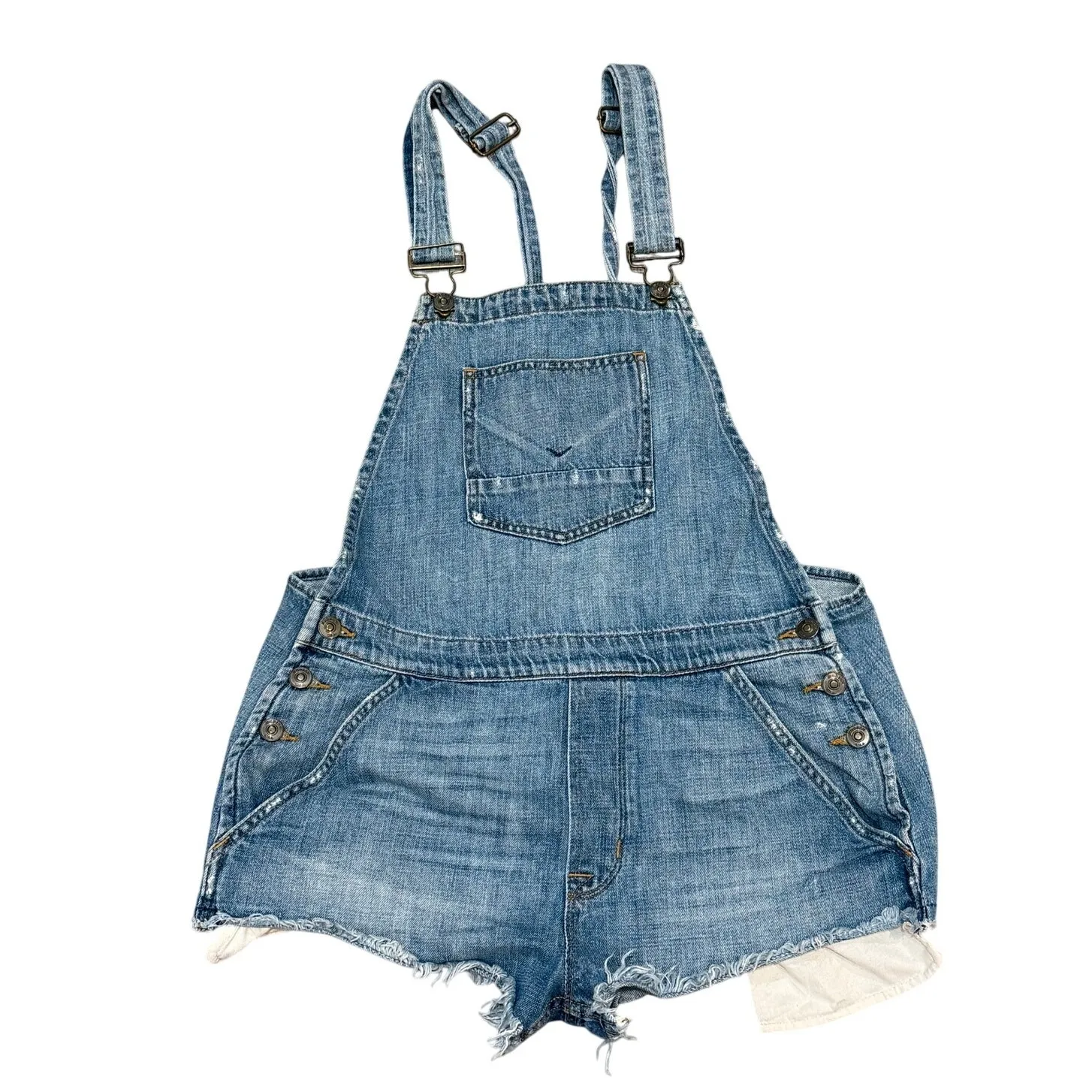 Hudson Denim Florence Shortalls Womens Small Blue Casual Jean Overalls Summer - Image 3