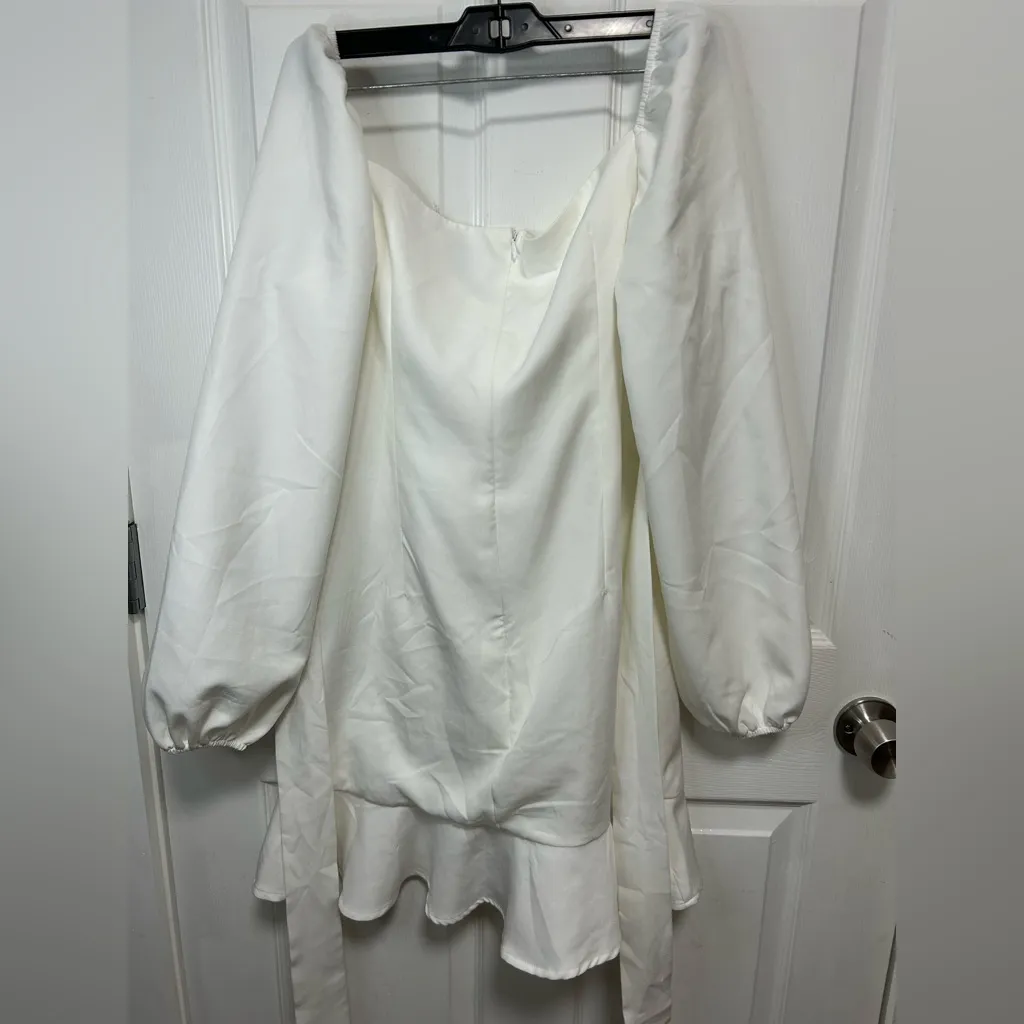 Princess Polly White Long Sleeve Wrap Dress - Image 7