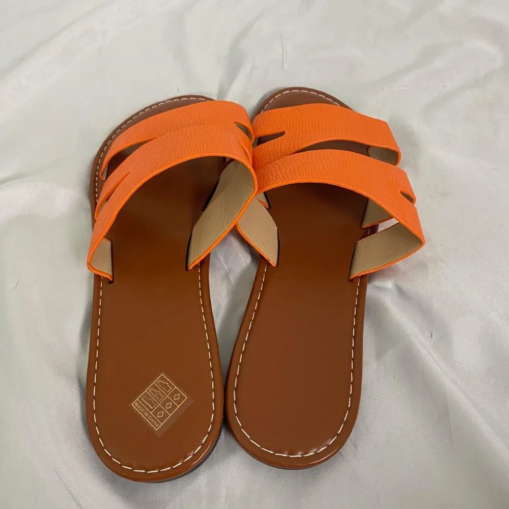 Boho Elegant Orange Brown Criss Cross Strap Sandals EU 40 US 9.5 - Image 5