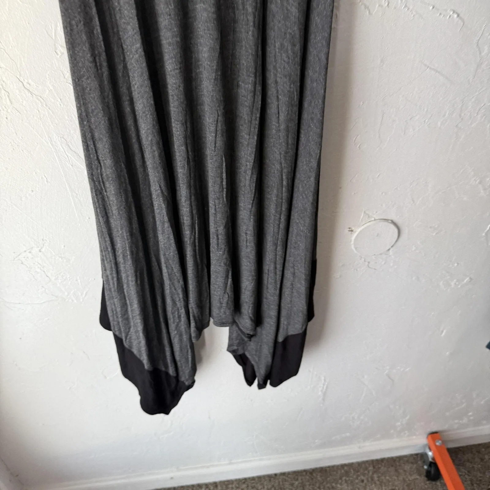 Canari Dress Y2k Medium Gray‎ Black Handkerchief Hem USA Rayon Festival Artsy Gray - Image 3