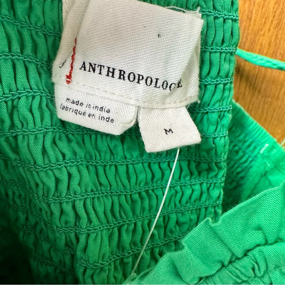 NEW Anthropologie Corset Sleeveless Tiered Midi Dress Kelly Green Medium M NWT - Image 9