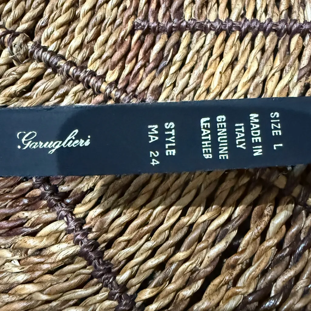 Garuglieri Belt L Black White Leather Fur Giraffe Print Animal‎ Western Boho 38” Size L - Image 4