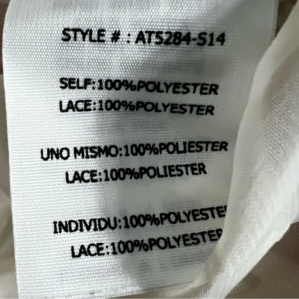 Altar’d State Blouse Womens L White Sheer Black Lace Swiss Dot Coquette Peasant - Image 6